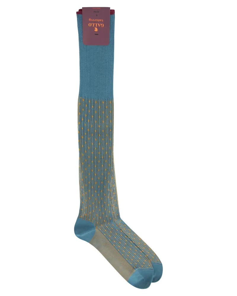 Gallo gemusterte Baumwoll -Longsocken Turquoise
