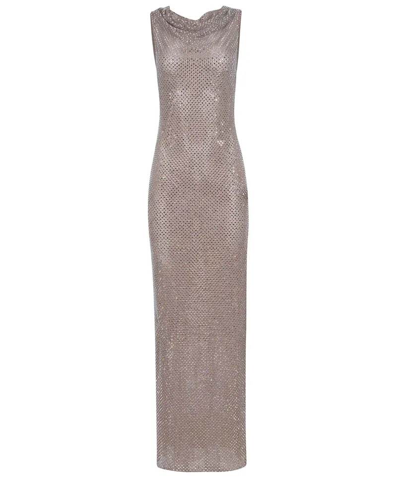 Self-Portrait Selbstporträtkleid aus einer Polyestermischung Beige