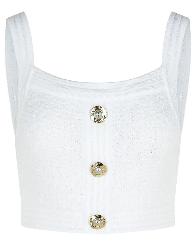 Balmain weiße Baumwollmischung Top White