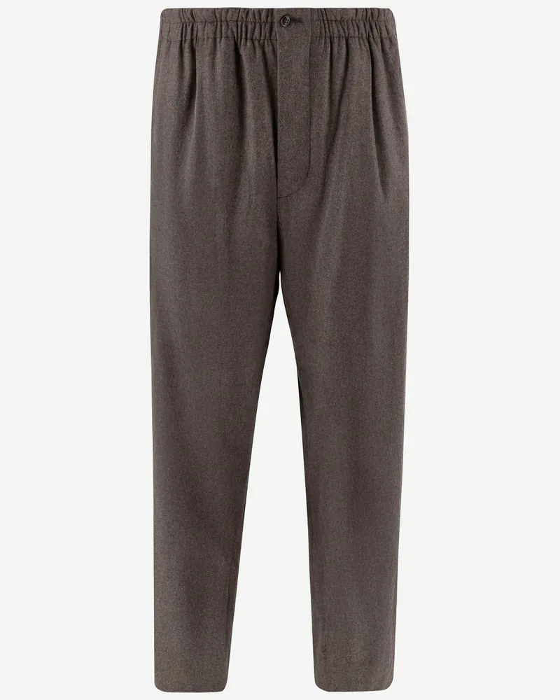 Giorgio Armani Stretch Woll -Mischhose mit Falten Grey