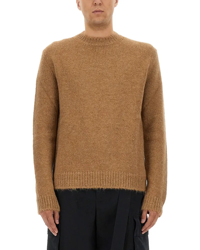 Jil Sander Wolle Mischpullover Beige