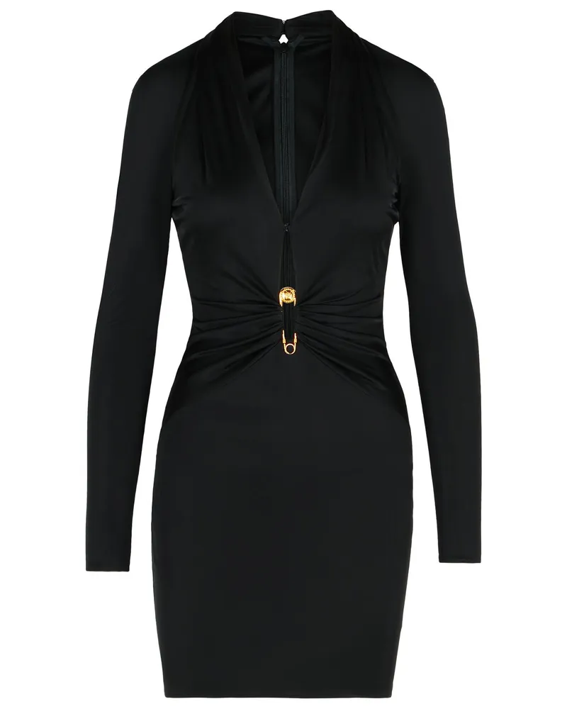 Versace Black Viskose Kleid Black