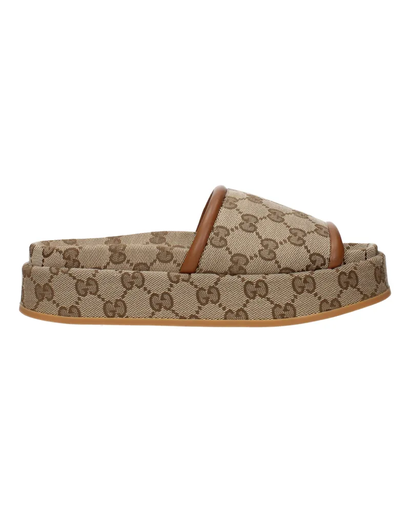Gucci Damens Sandalen und Clogs aus beigem Stoff -