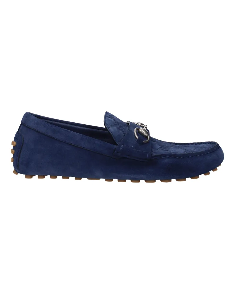 Gucci Mocassini Männer Wildlederblau/Achat -