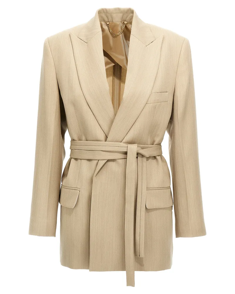 Victoria Beckham Belt Blazer Beige