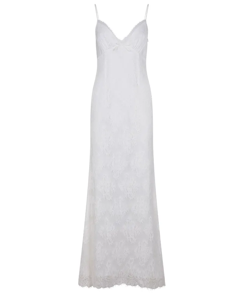 Self-Portrait Selbstporträtkleid aus Baumwollmischung White