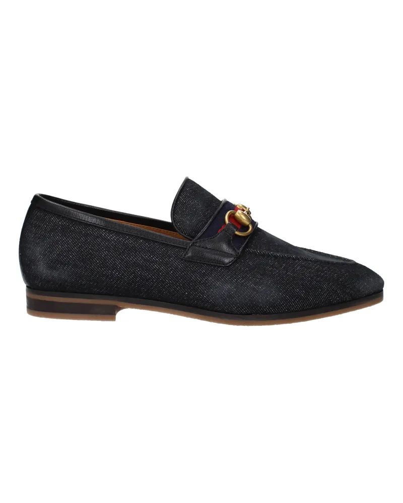 Gucci Herrens Mokassins Blau/Jeansstoff -