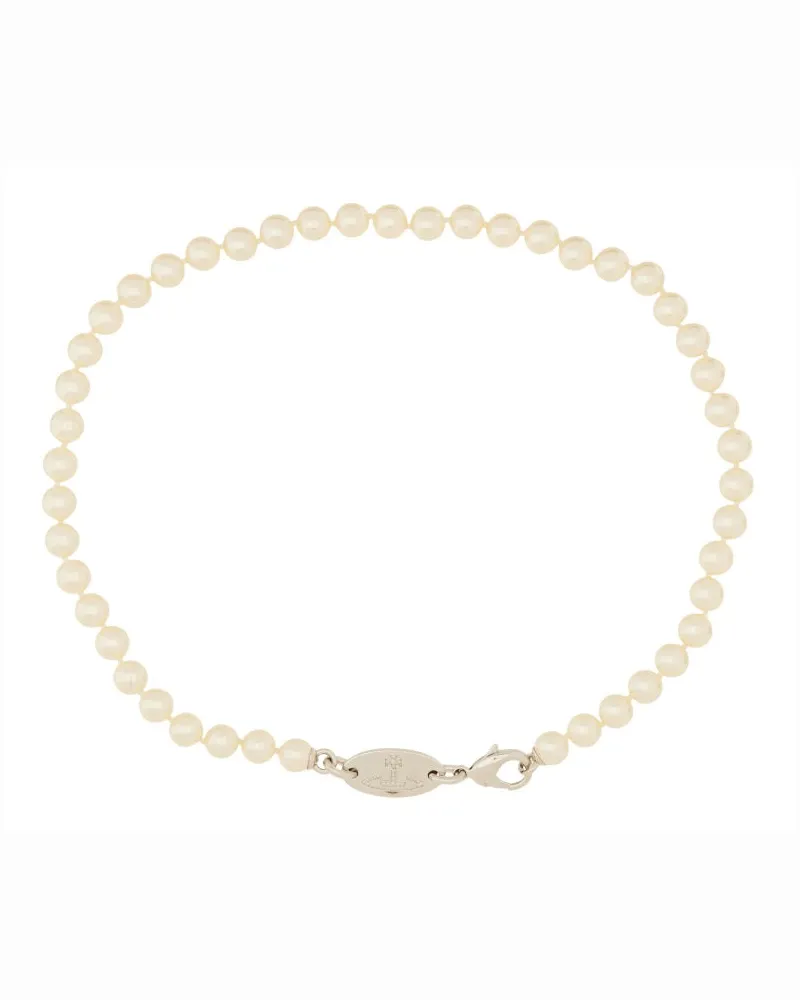 Vivienne Westwood Stuart" Halskette mit Swarowski -Perlen Silver