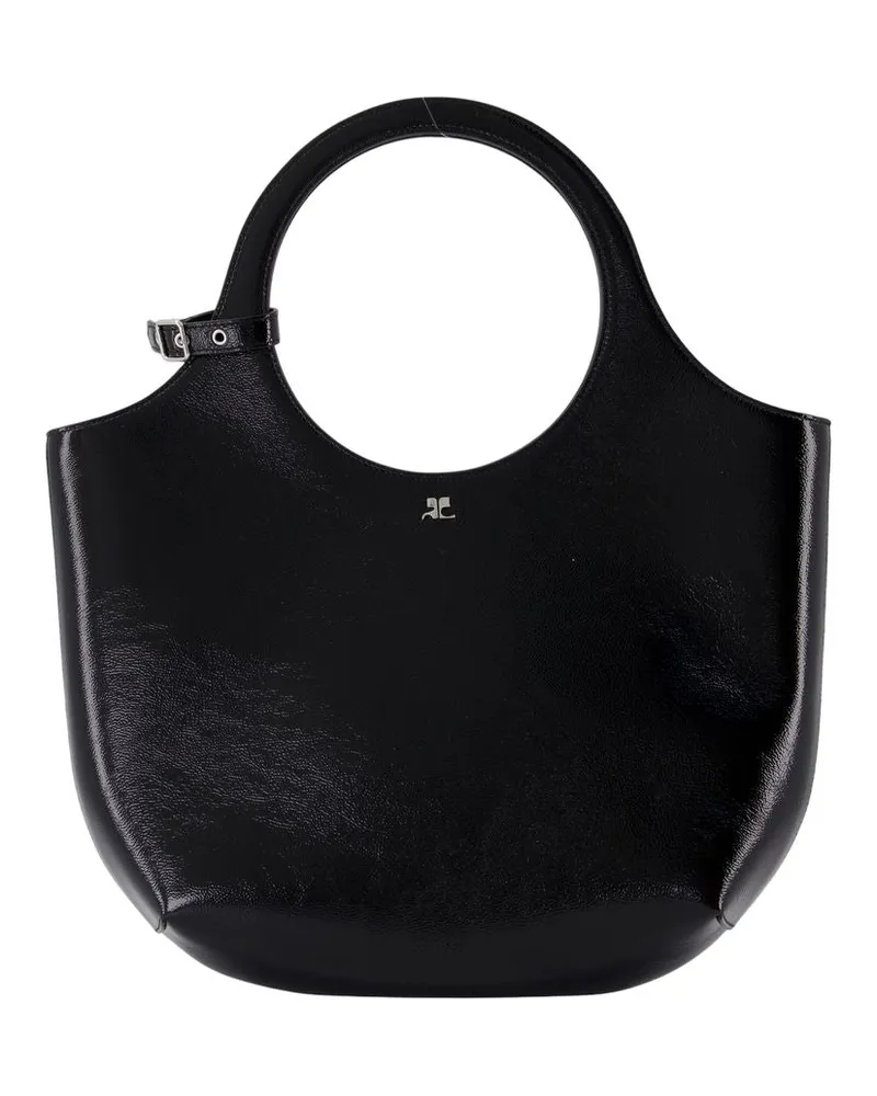 Courrèges Medium Heiliges Geldbeutel Courreves Leder schwarz Schwarz