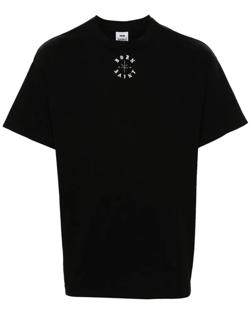 SAINT MXXXXXX Logo Baumwoll -T -Shirt Black