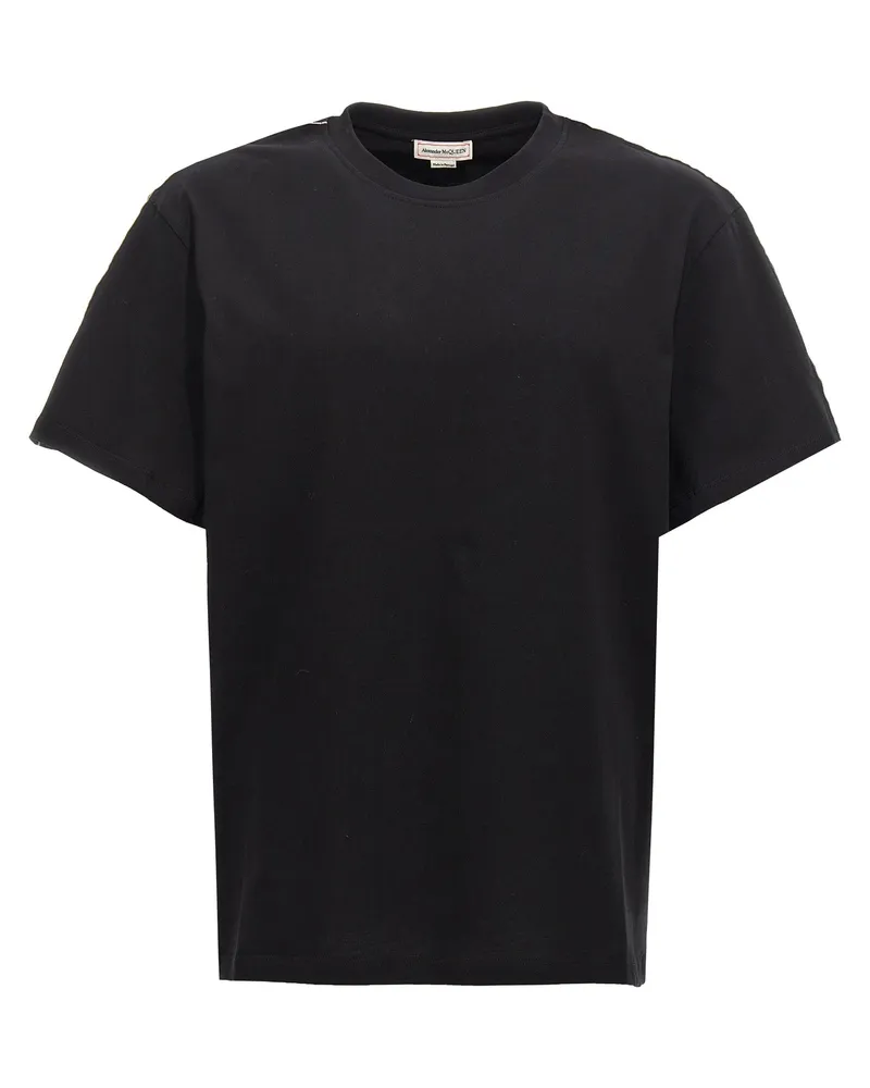 Alexander McQueen Kontrastband T -Shirt Black