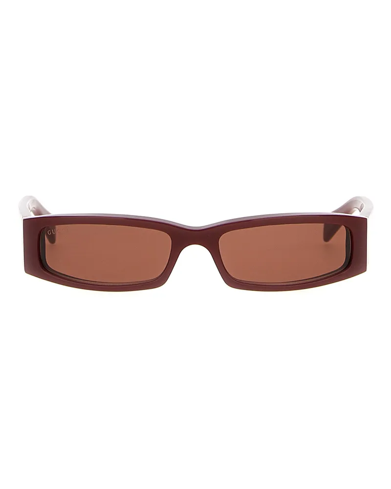 Gucci Rechteckige -Sonnenbrille Bordeaux