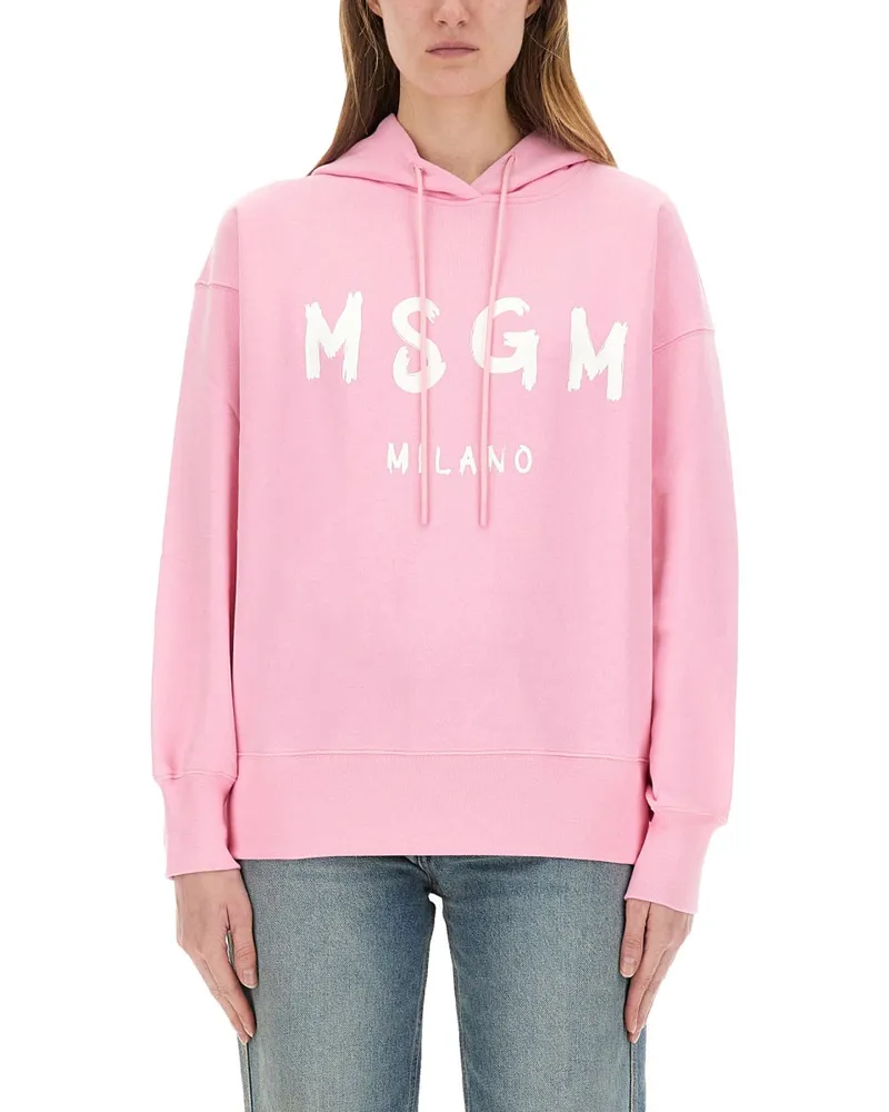 MSGM Sweatshirt mit Logo Pink