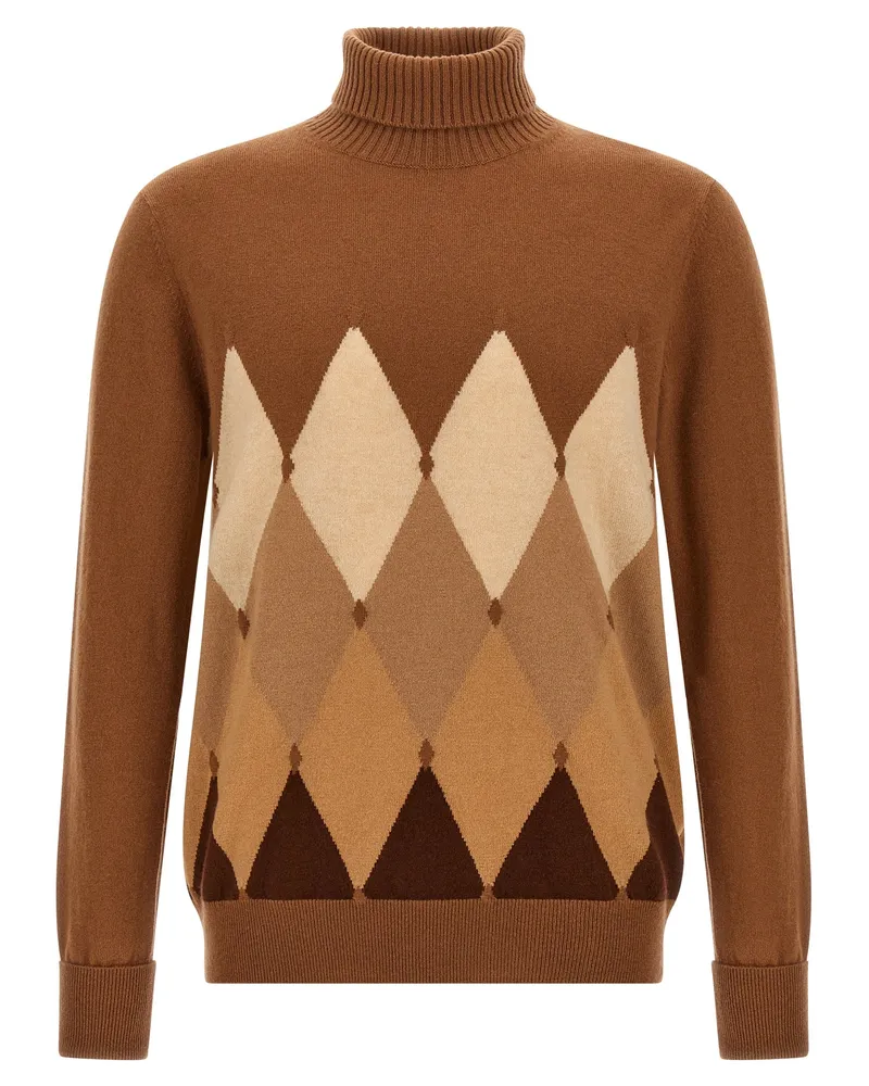 Ballantyne Argyle Rollkragenpullover Brown