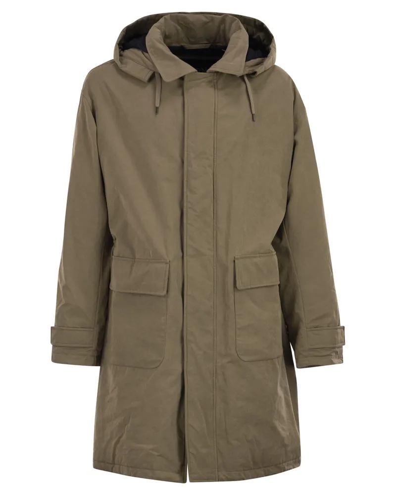 Herno langer Parka aus technischem Stoff Beige