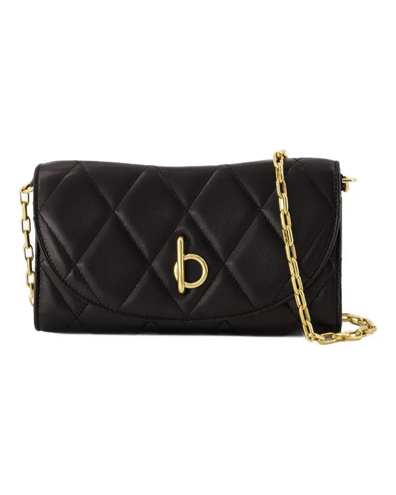 Burberry Rocking Horse Wallet auf Ketten Leder schwarz Schwarz