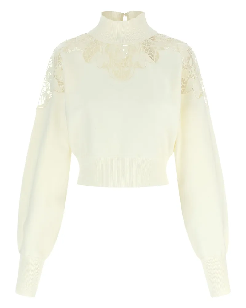 Twin-Set Organza -Einsatzpullover White