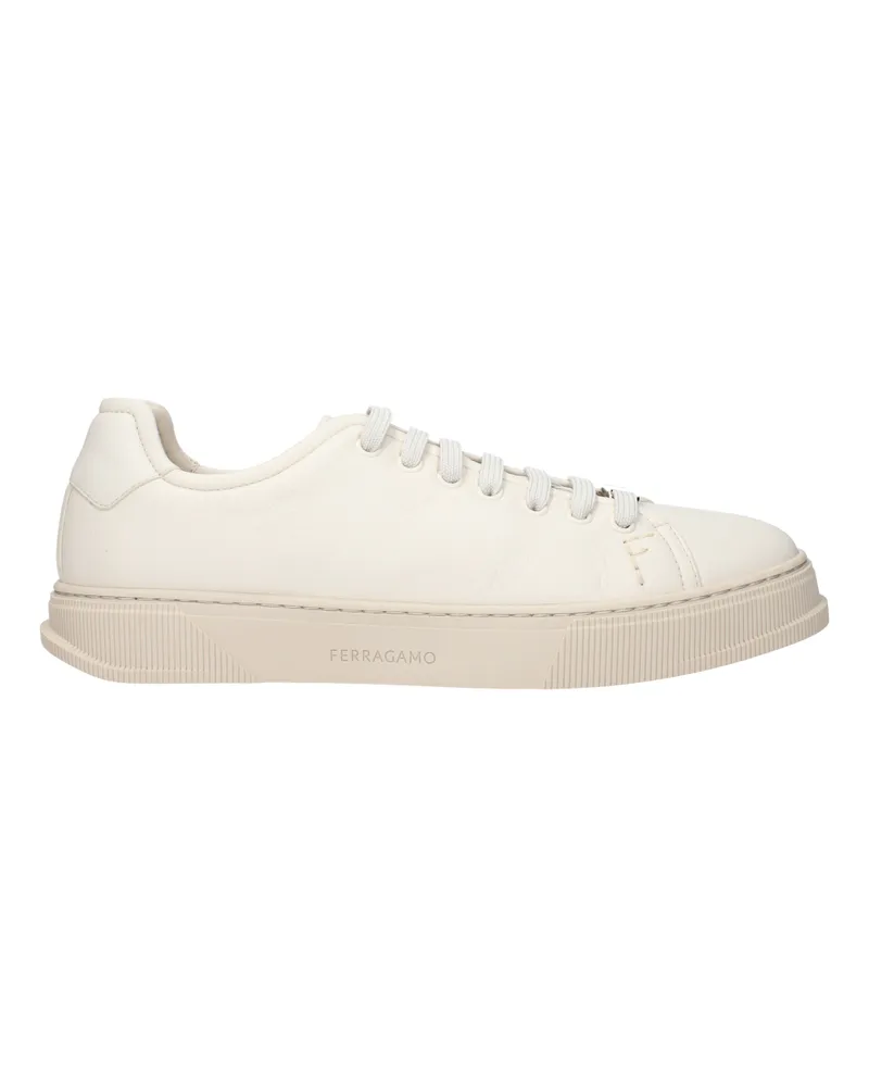 Ferragamo Sneakers Bruce Herrens Leder Beige/Mascarpone -