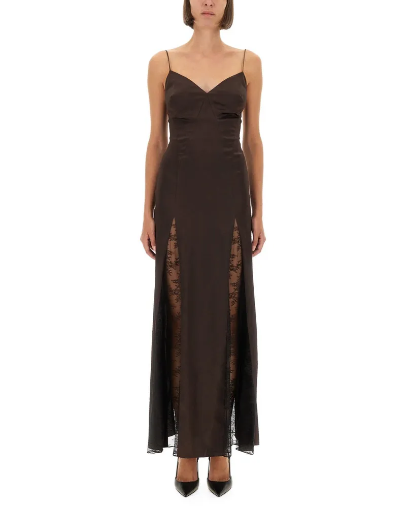 STAUD Trinity" Satinkleid Brown
