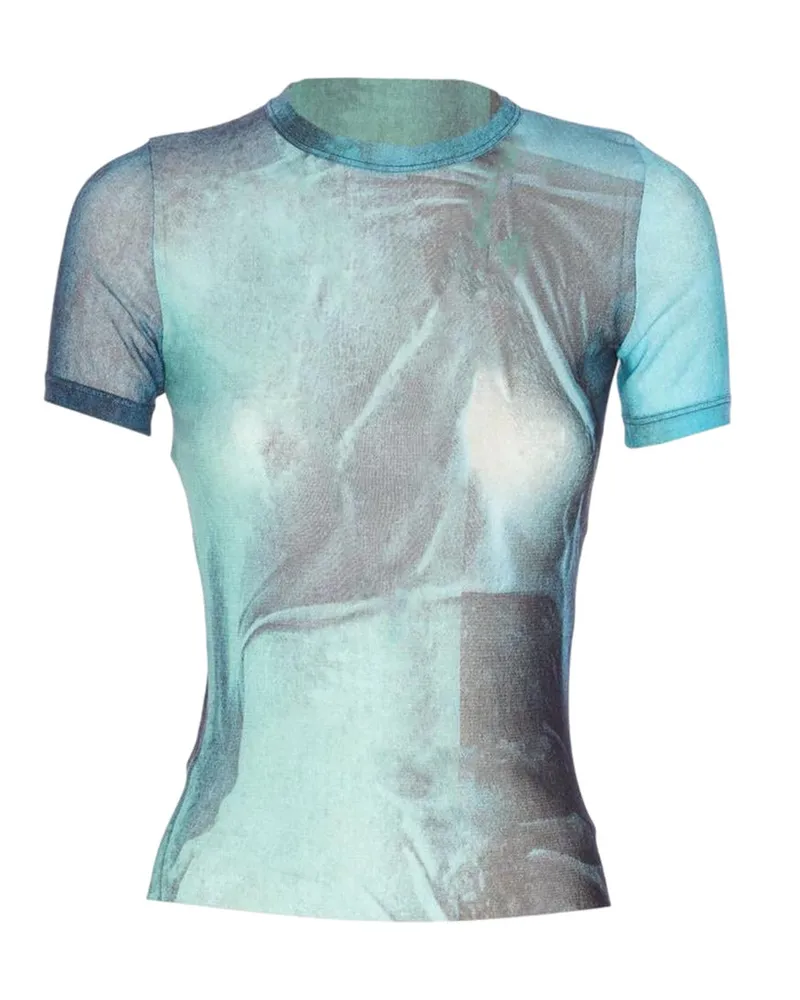 Jean Paul Gaultier Baby Mesh T -Shirt mit "Wasser" Druck 5557