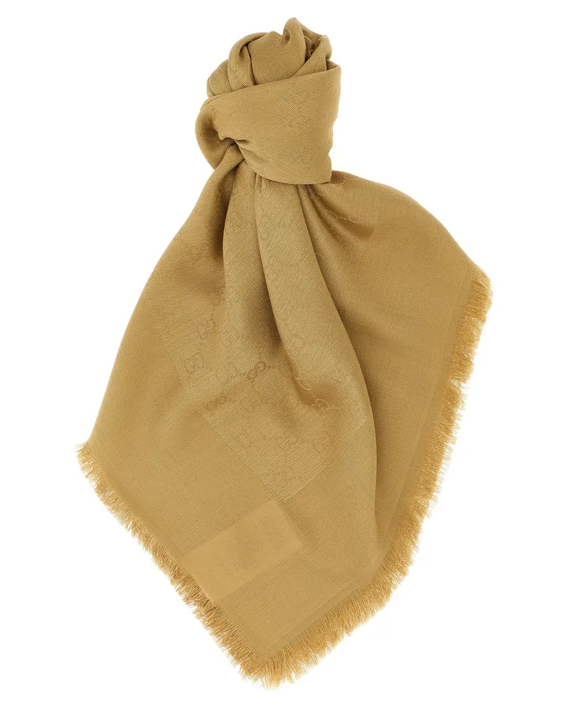 Gucci Gg Jacquard-Schal Beige