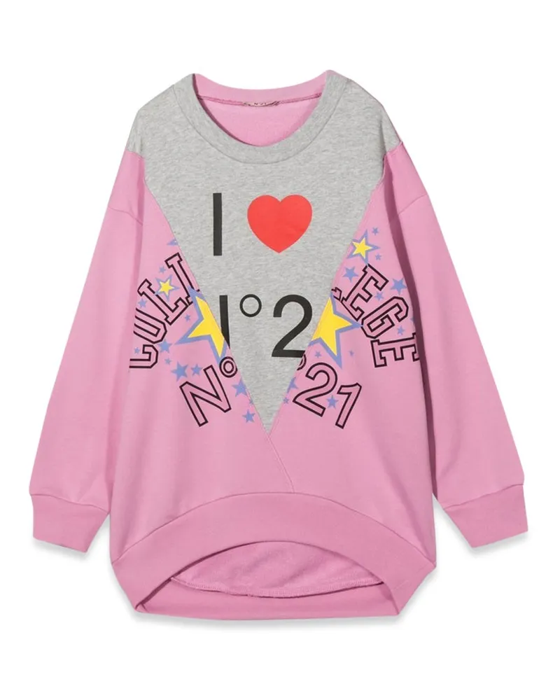 N° 21 Nr. 21 Crewneck Sweatshirt -Logo und Herz Pink