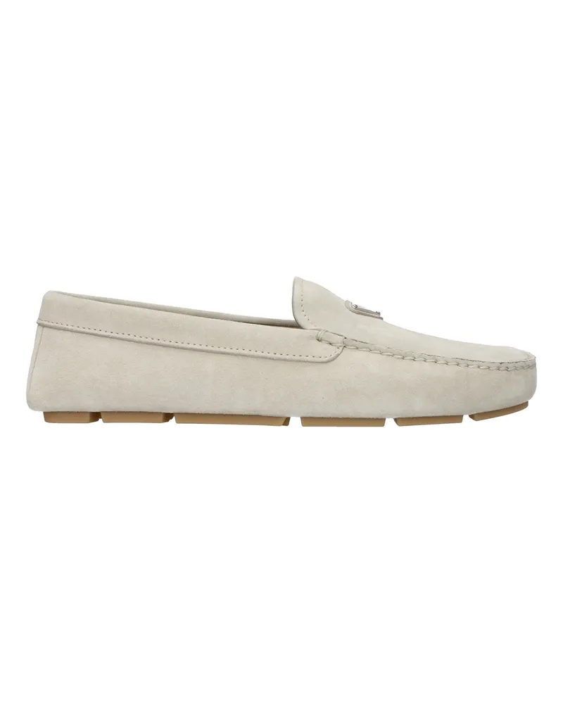 Prada mocassini Männer Wildleder Beige/Bimserei -