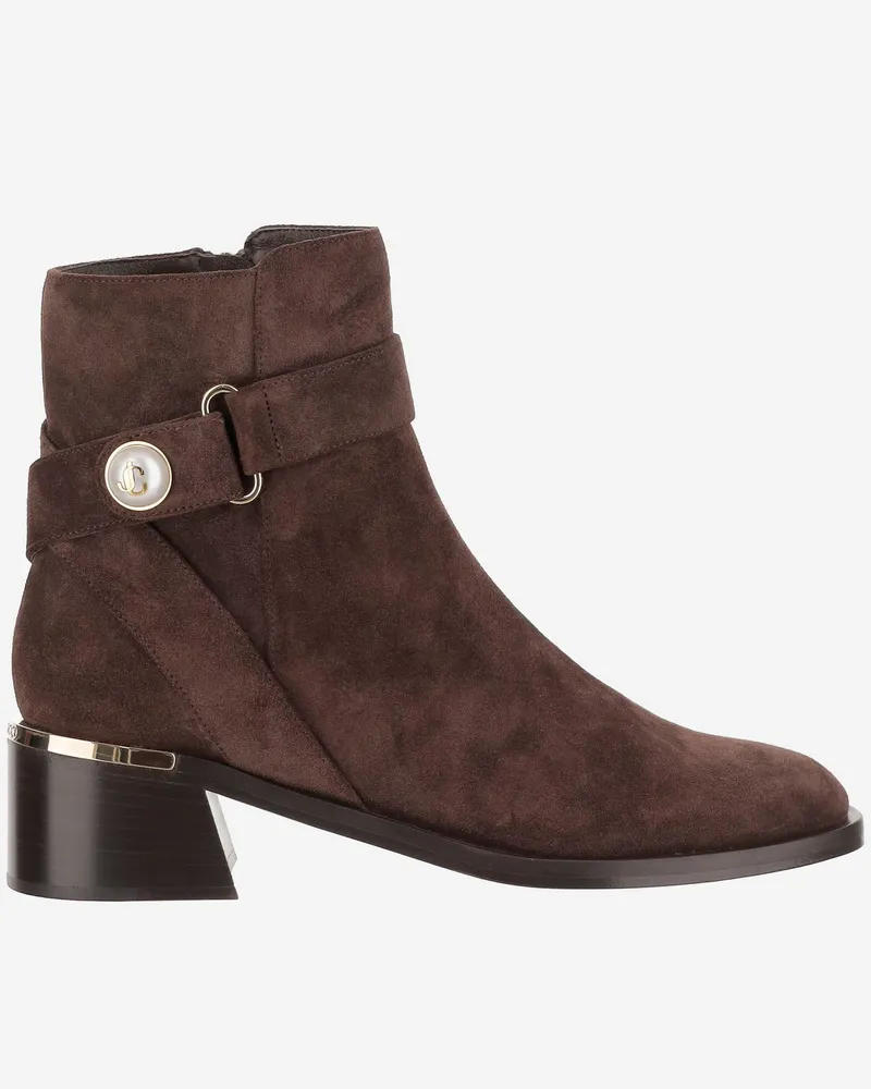 Jimmy Choo Noor 45 Wildlederstiefel Brown