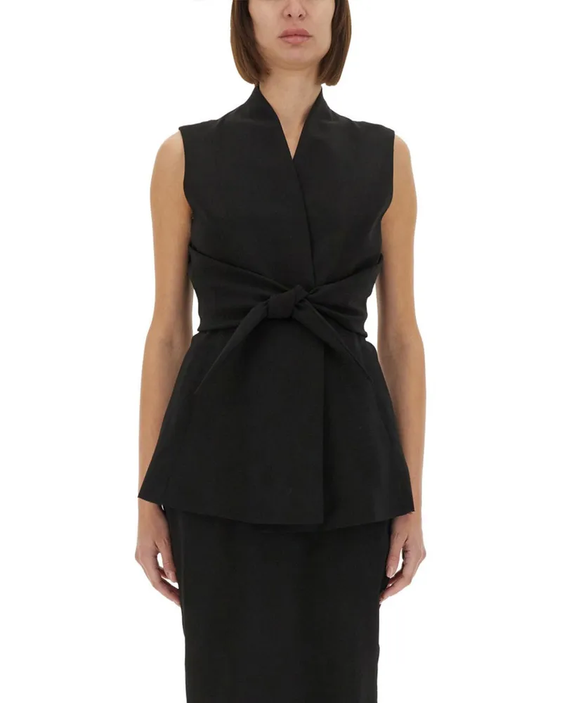Rick Owens strukturierte ärmellose Jacke Black