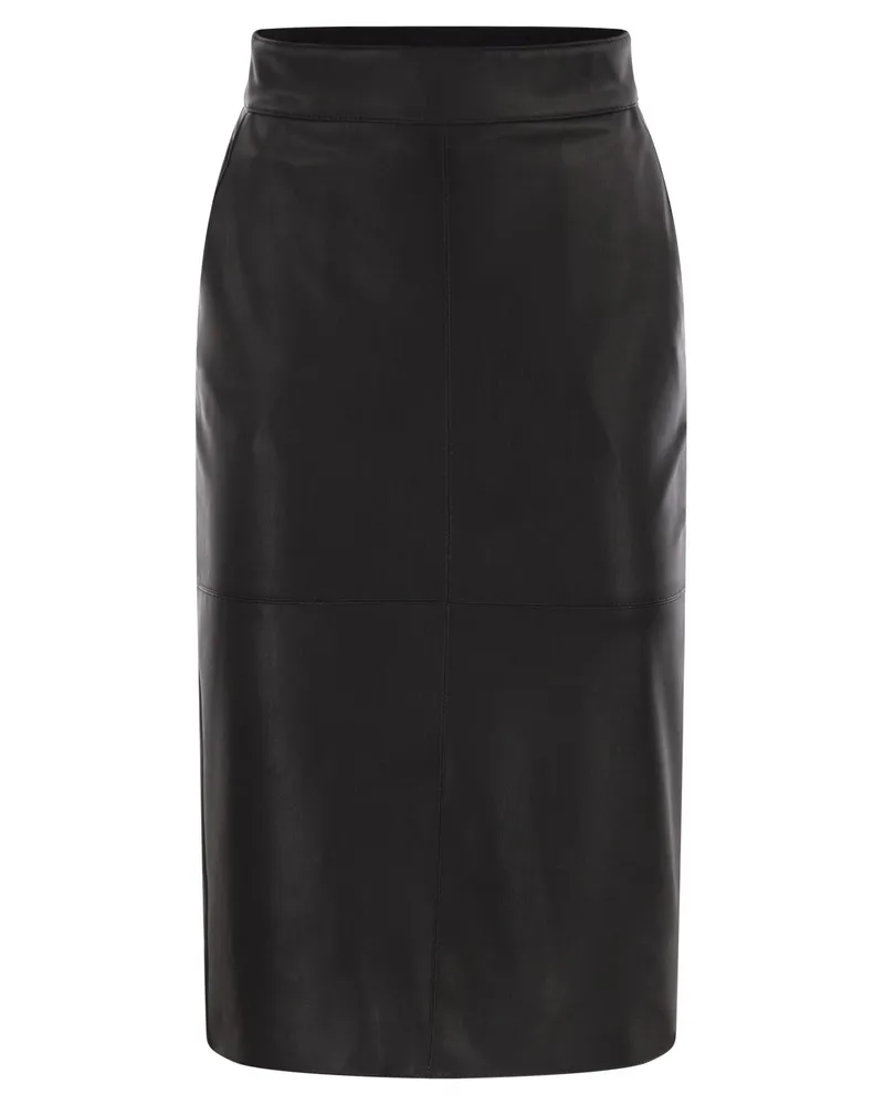Elisabetta Franchi Bleistiftrock mit Juwelenhaken Black