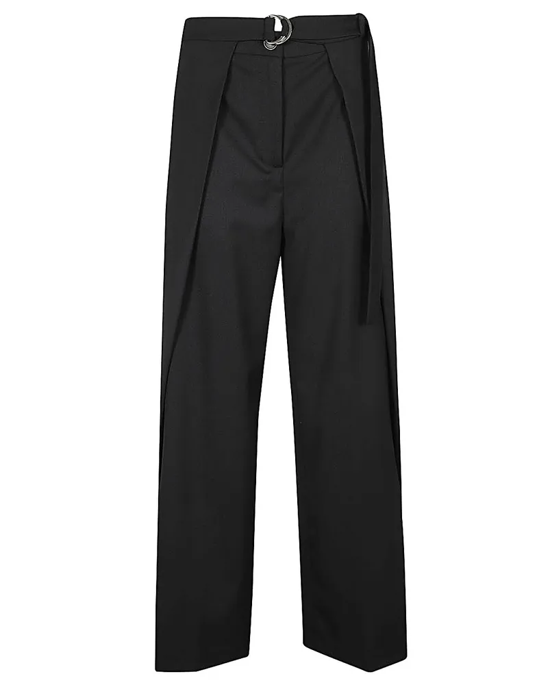 Erika Cavallini Wolle Twill Amelia Hosen Black