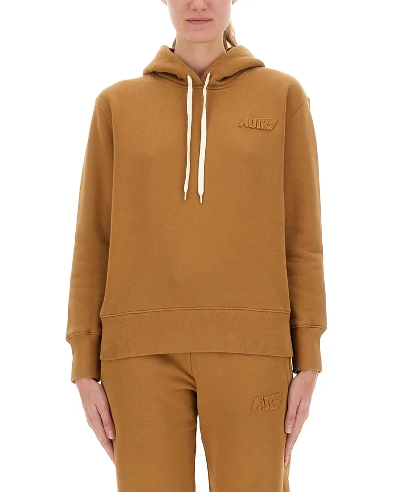 AUTRY Hooded Sweatshirt mit Logo Brown