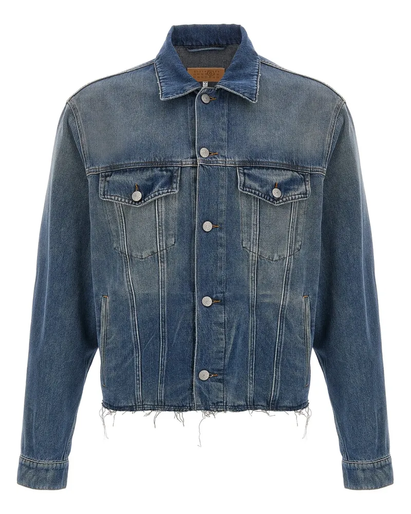 Maison Margiela Raw Cut Denim Jacke Blue