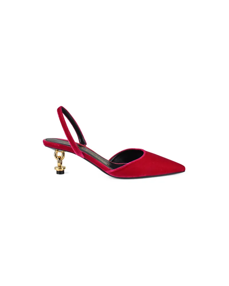 Tom Ford Velvet Chain Ferse Slingback Pink