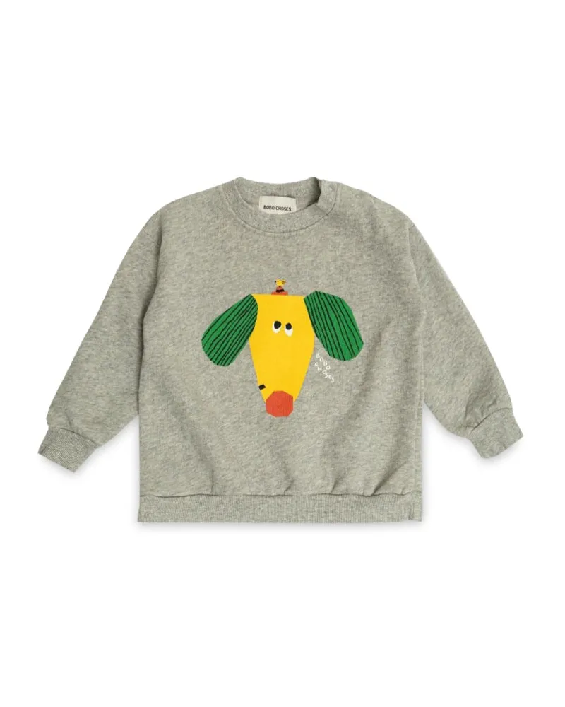 BOBO CHOSES Bobo wählt "Happy Dog" Sweatshirt "Happy Dog Grey