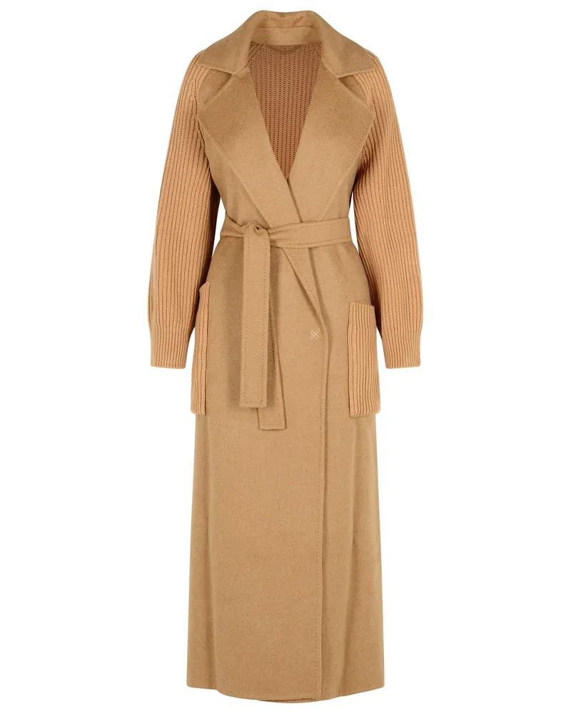 Max Mara Berard 1234' Camel Wrap Coat Beige