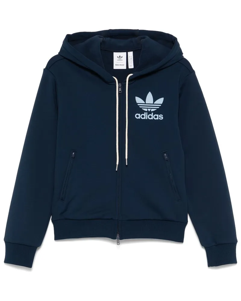 adidas Adidas von Wales Bonner Logo Reißverschluss Hoodie Blue