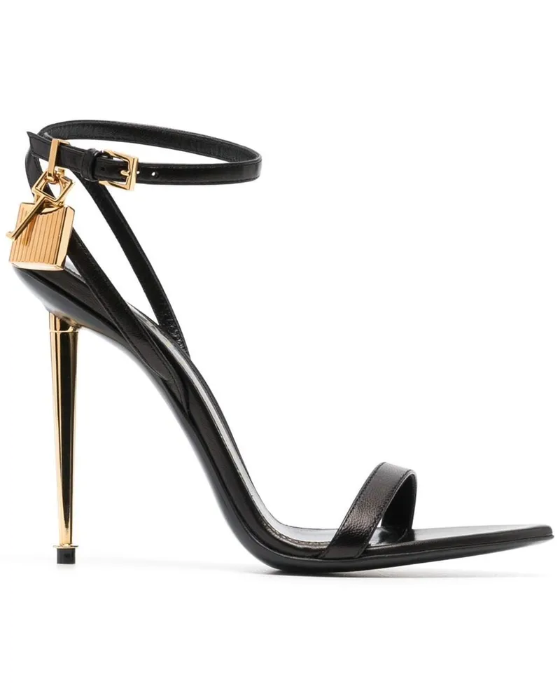 Tom Ford die Vorhängeschloss -Ledersandalen Black