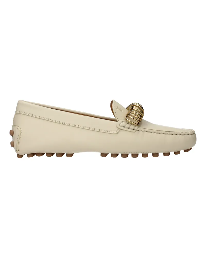 TOD'S Frauen's Beige Ledermokassins -