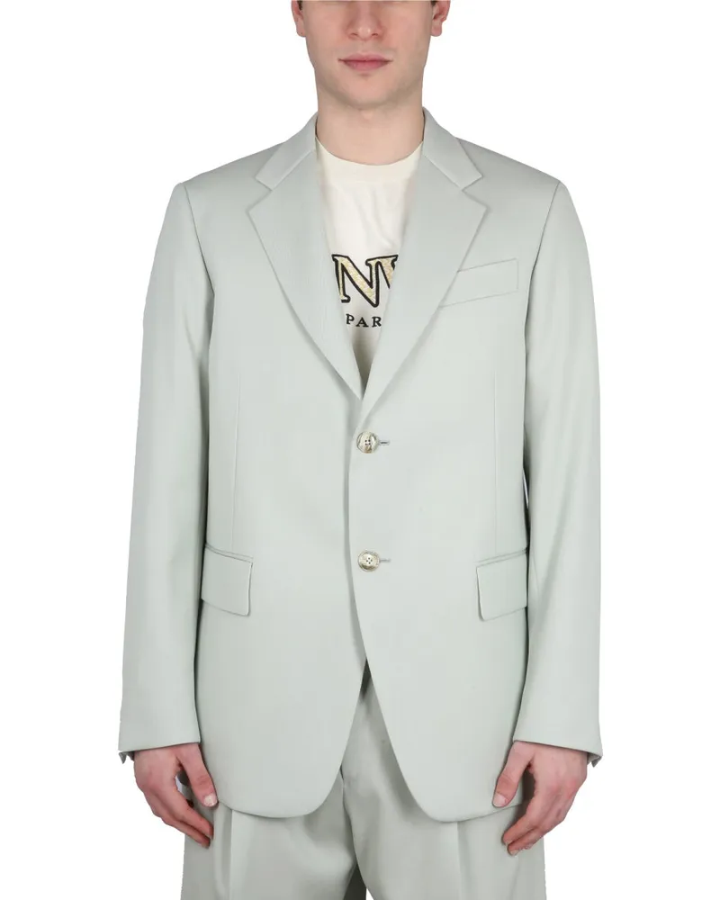 Lanvin Single Breasted Boxy Jacke Green
