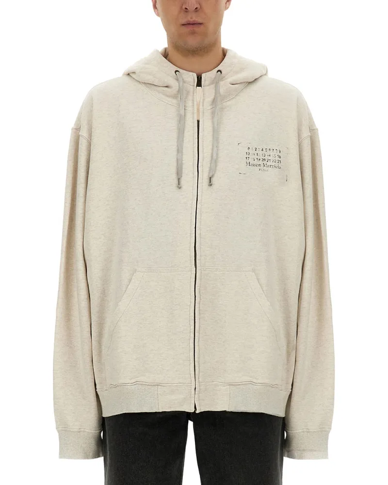 Maison Margiela Sweatshirt mit Logo Ivory