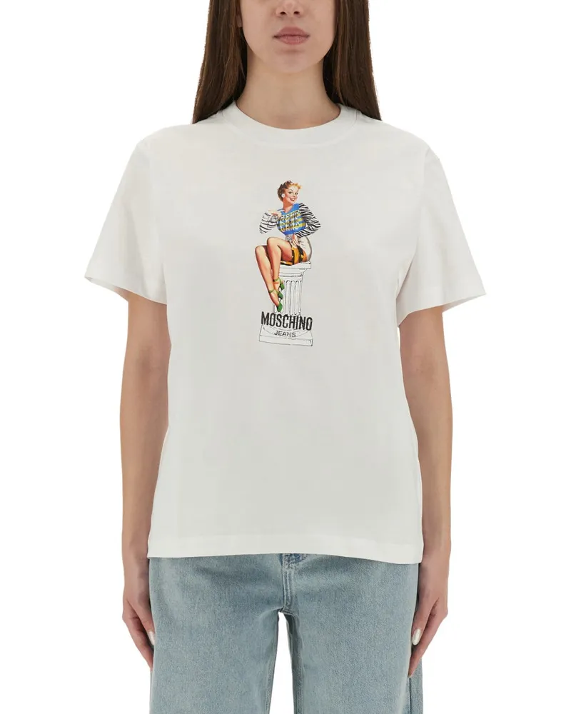 Moschino Moschino -Jeans -T -Shirt mit Druck White