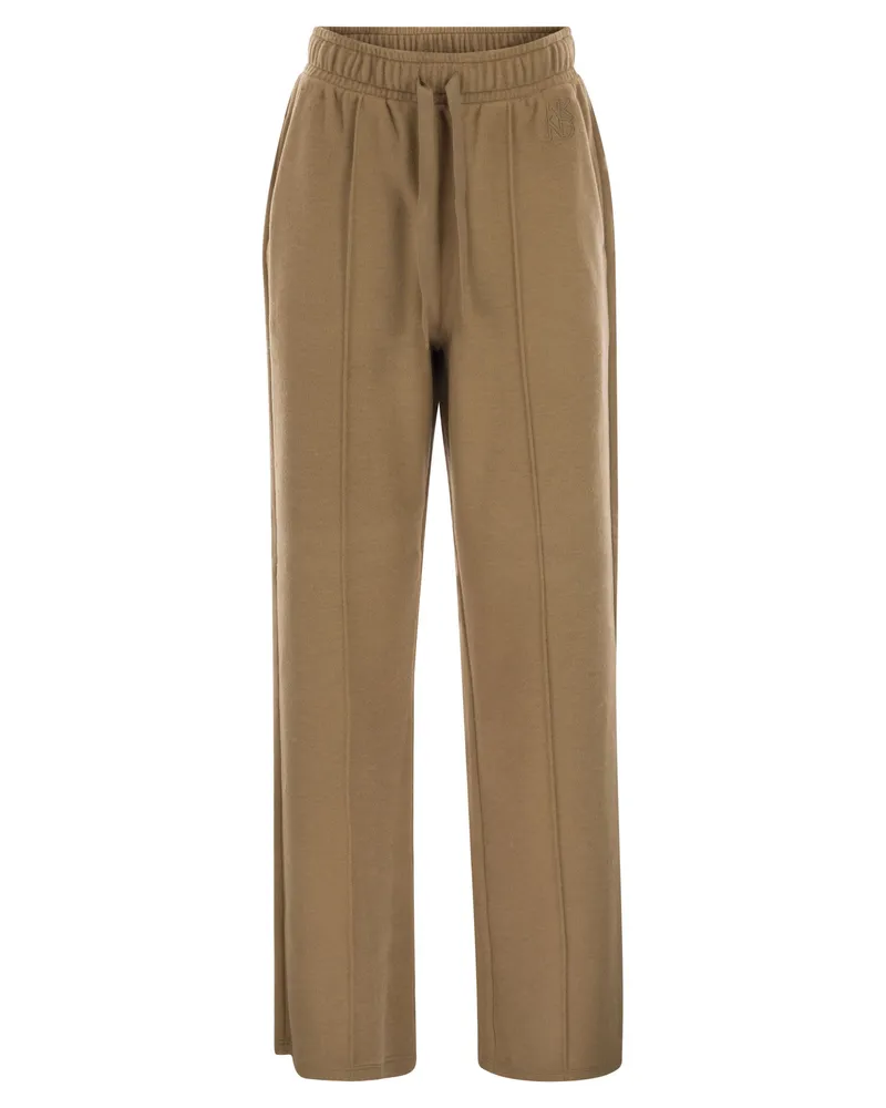 Weekend Max Mara Sponda Jersey-Hose mit drapiertem Effekt Camel