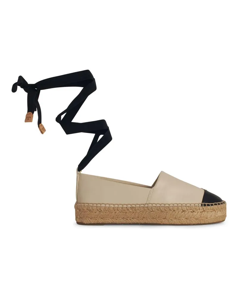 Tory Burch Cap Toe' Creme Lear Espadrilles Cream