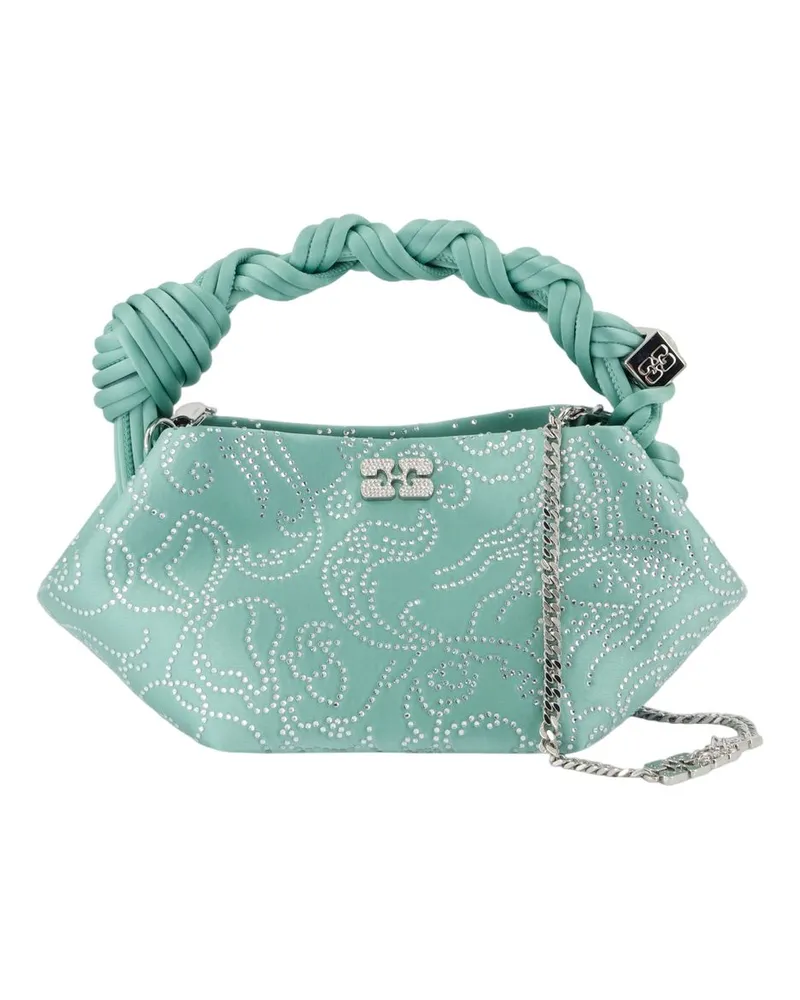 Ganni Bou mini blum crossbody  satingrün Grün