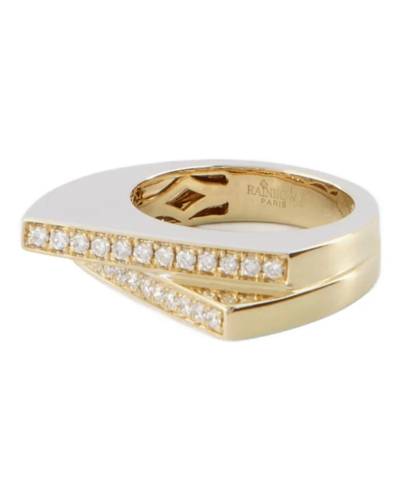 Rainbow K Handschellen Doppelring Regenbogen K gelb 9 K Gold Gold