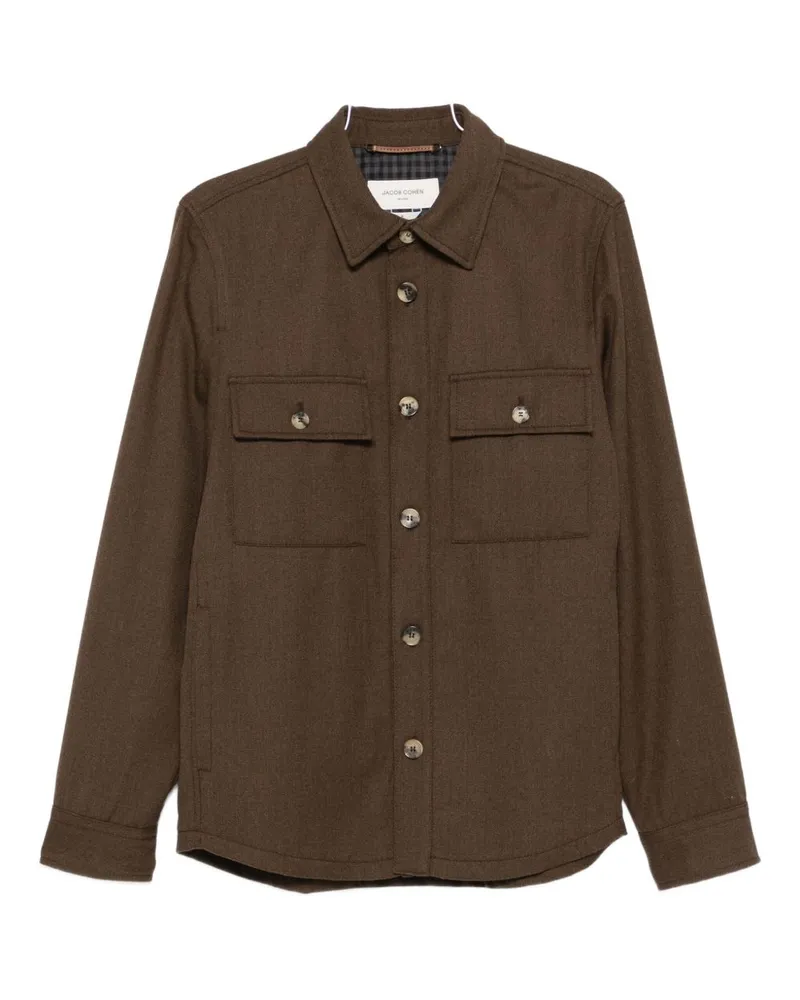 Jacob Cohën Wollhemdjacke Brown