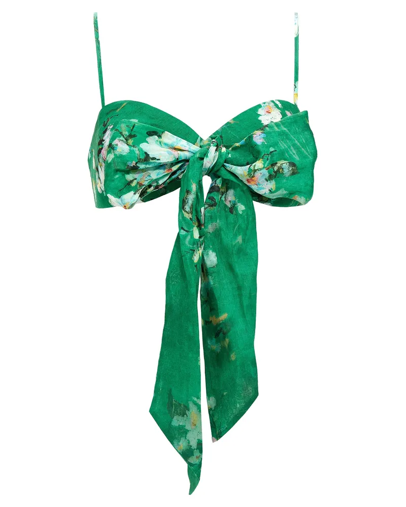Zimmermann Bralette 'Everley Draped Bow Green