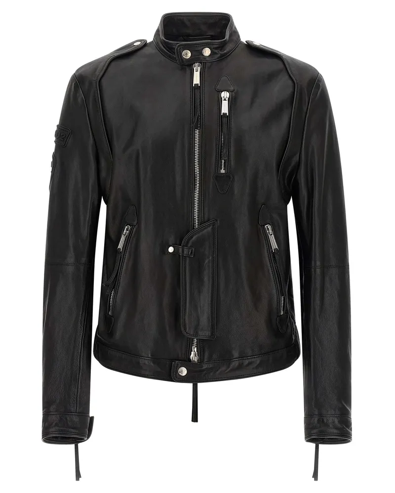Dsquared2 dsquared2 x Ducati -Kapsel Lederjacke Black