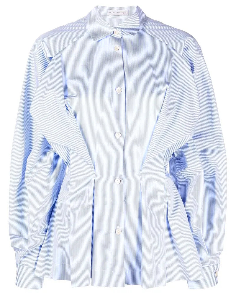 palmer//harding gestreiftes Baumwollhemd Blue